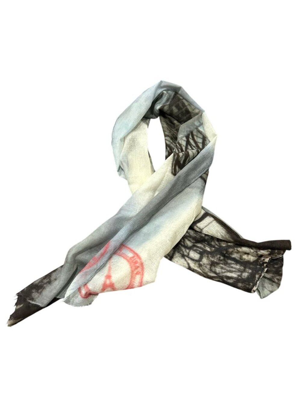 Jitni Cashmere Scarf Eiffel Tower Print 22"x63" Parisian Vintage Academia